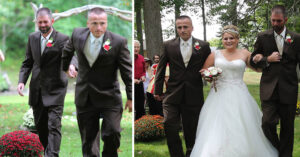 Read more about the article As the bride’s stepfather approaches, the groom interrupts the ceremony to let him escort his daughter down the aisle.