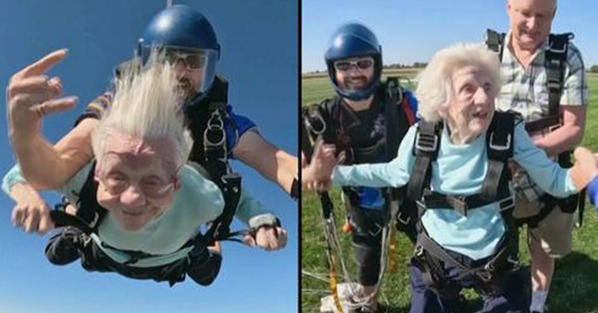 You are currently viewing 104-year-old woman breaks world record for oldest person to skydive
